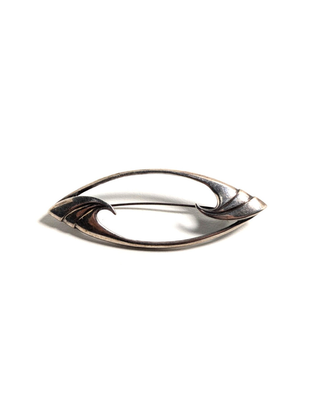 Classic Sterling Silver 925 Abstract Openwork Vintage Style Brooch Pin 7.19g